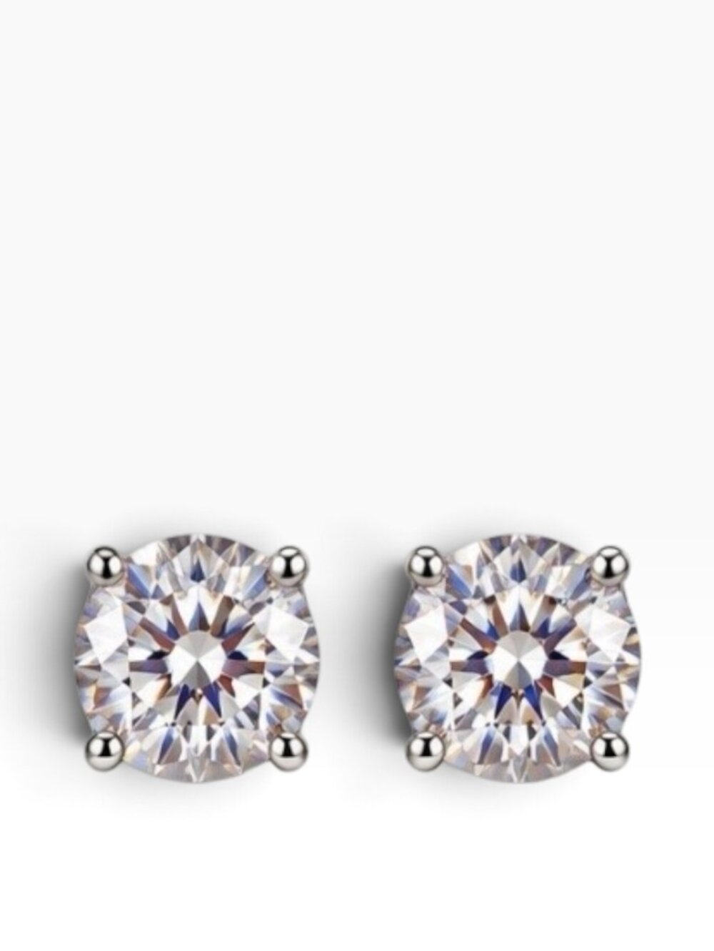 925 Sterling Silver Round CZ Solitaire Stud Earrings – Sparkling Classic